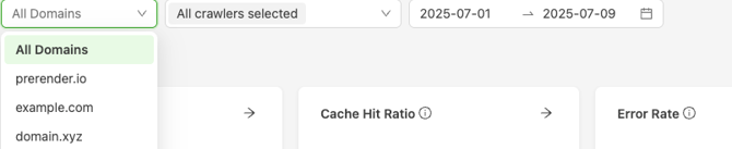 Dashboard Domain filter 