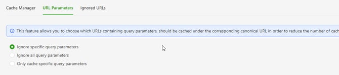 prerender-caching-rules-query-parameter-settings