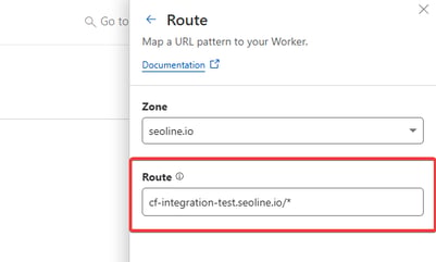 Select zone and add Route pattern for Cloudflare worker