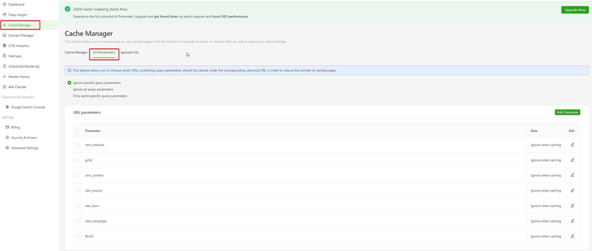How to Reduce the Number of Cached Pages in Prerender