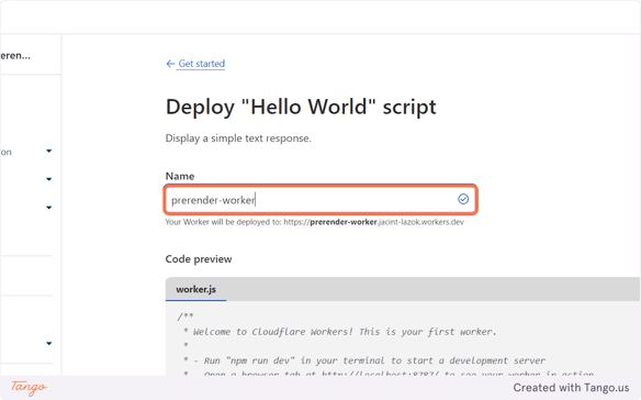 name worker in Cloudflare