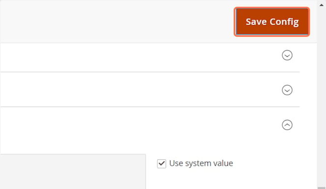 Click the Save button at the top right of your UPWARD PWA config menu to save the changes and integrate Prerender with your Magento storefront.